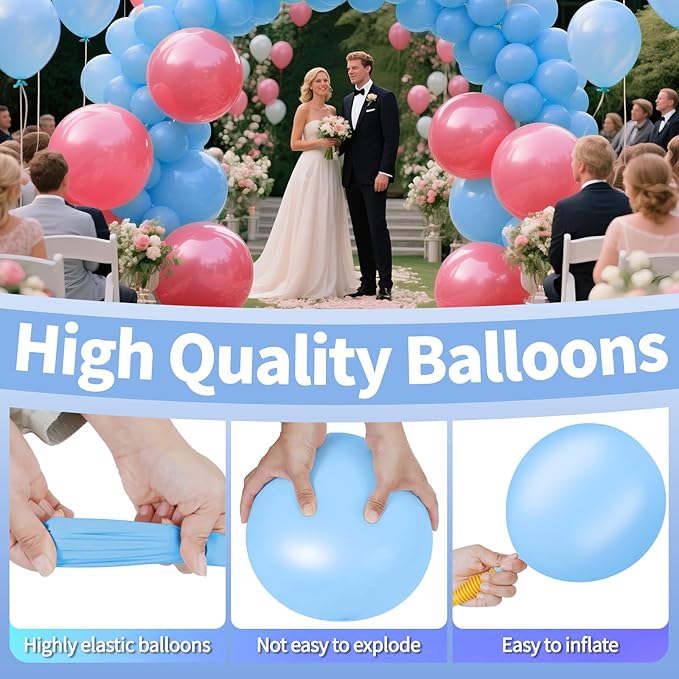 KAWKALSH Baby Blue Balloon Arch Kit 111Pcs 18 12 5 Inch Latex Party Balloons - Image 3