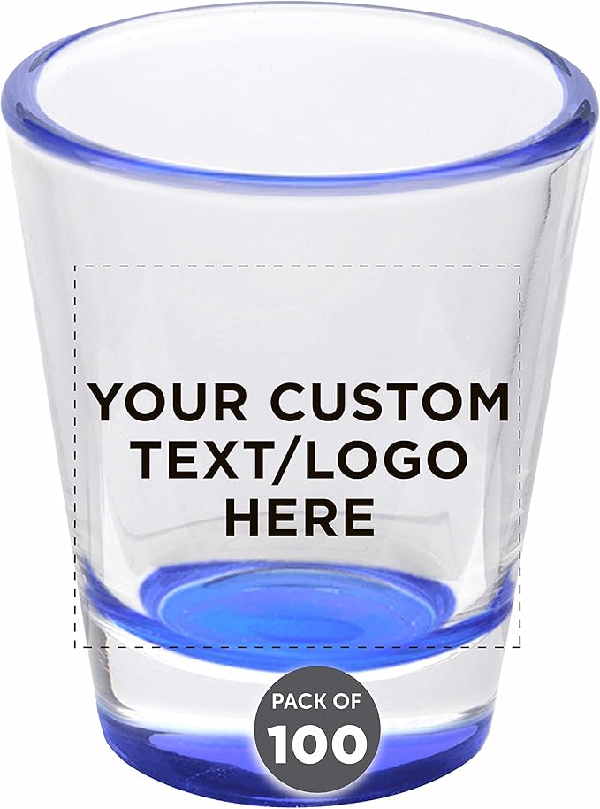 Custom Shot Glasses 1.75 oz. Set of 100, Personalized Bulk Pack by DISCOUNTPROMOS