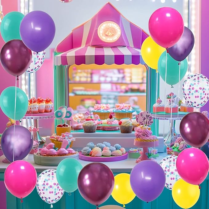 Pink Blue Purple Confetti Balloon - Image 5