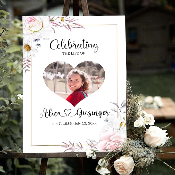 Funeral Heart Collage, Celebration of Life, Funeral Welcome Sign, Large - Image 3
