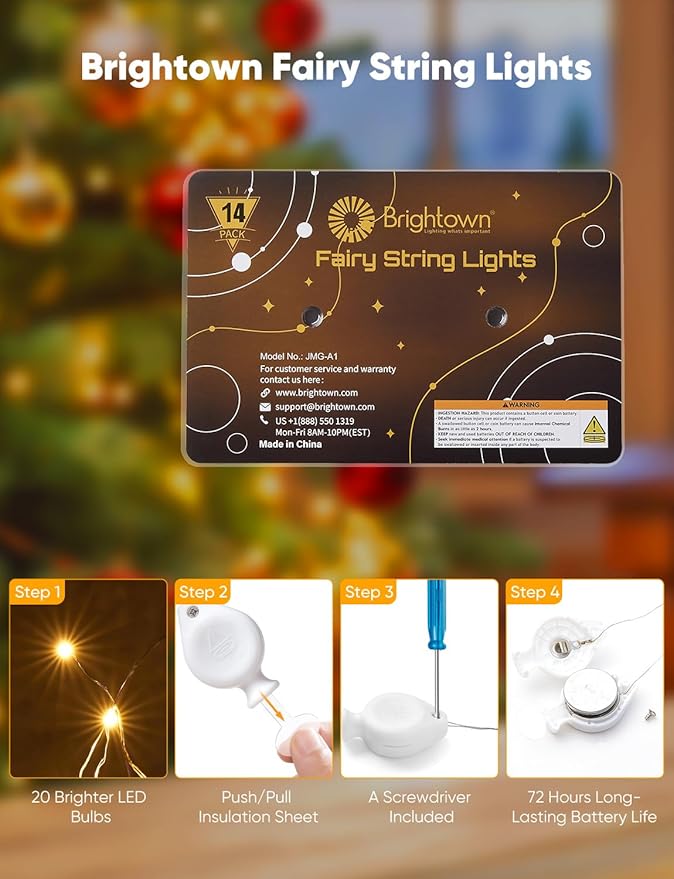 Brightown 30 Pack LED Fairy Lights Battery Operated String Lights, 7ft 20LED - Image 2