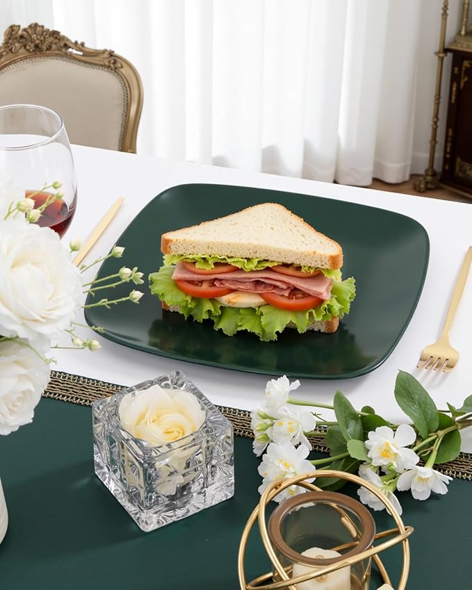PULOTE 100PCS Green Plastic Plates - Image 3