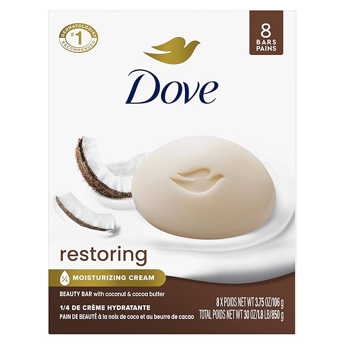 Dove Beauty Bar Soap Restoring Coconut & Cocoa Butter, 8 Bars by Dove