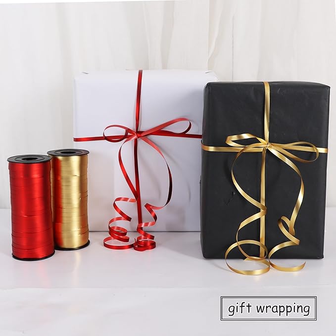 BEISHIDA Red and Gold Curling Ribbons Balloon String Ribbons - Image 4