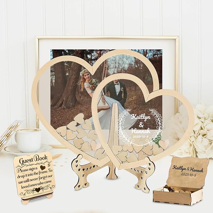 Personalized Wedding Guest Book Alternative Custom Name & Date Guestbook Sign by Unknown
