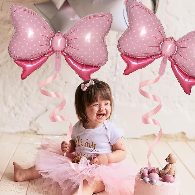 36 Inches Bow Foil Balloon Huge Bowtie Pink Balloon - Image 4