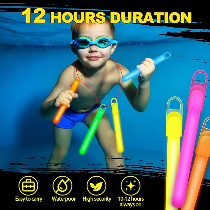 Lewtemi 50 Set 4'' Glow Sticks Bulk, Hallowee Glow in The Dark Party Supplies - Image 3