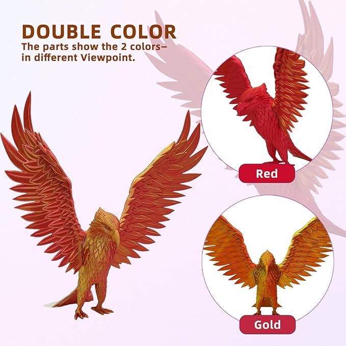 Dual Color PLA Filament, Shiny Silk Red Gold PLA, 3D Printer Filament, PLA - Image 2