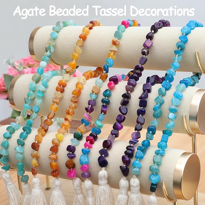 Agate Stone Hand Knotted Garland Modern Farmhouse Rustic Table Home Decor - Image 7