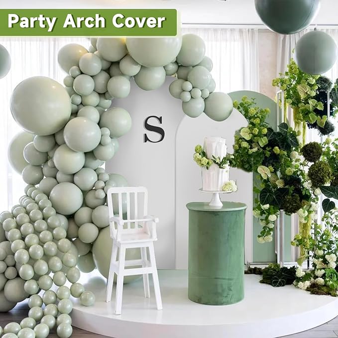 Hemmotop White Arch Backdrop Cover Set 7.2 ft, 6 ft, 2 Sided Stretchy Spandex - Image 9