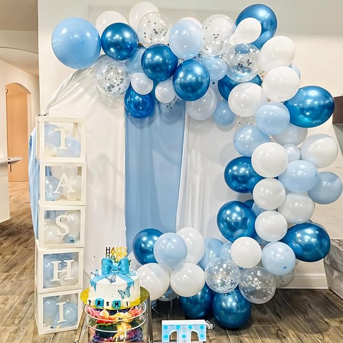 Togvu Metallic Blue Silver Balloons, Wedding Decorations - Image 5