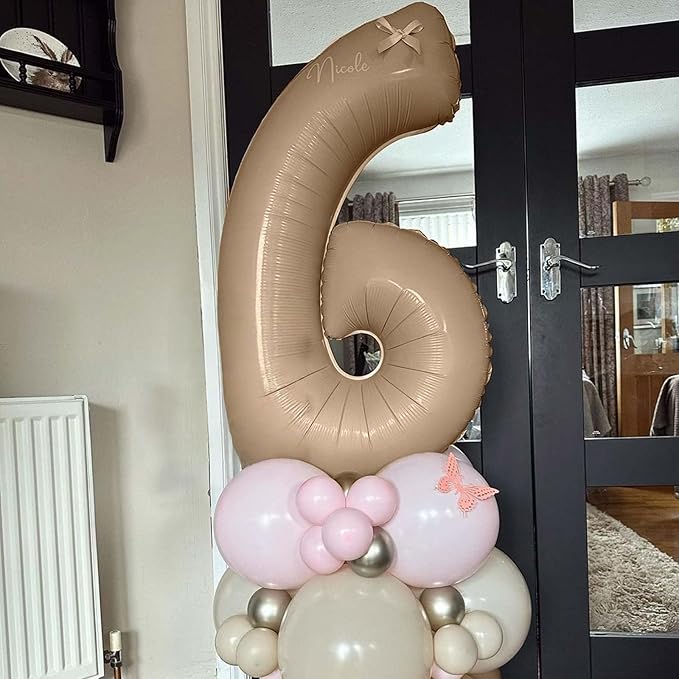 40 Inch Balloon Number 8 Nude, Large Apricot Foil Number Balloons Set 0-9 - Image 6