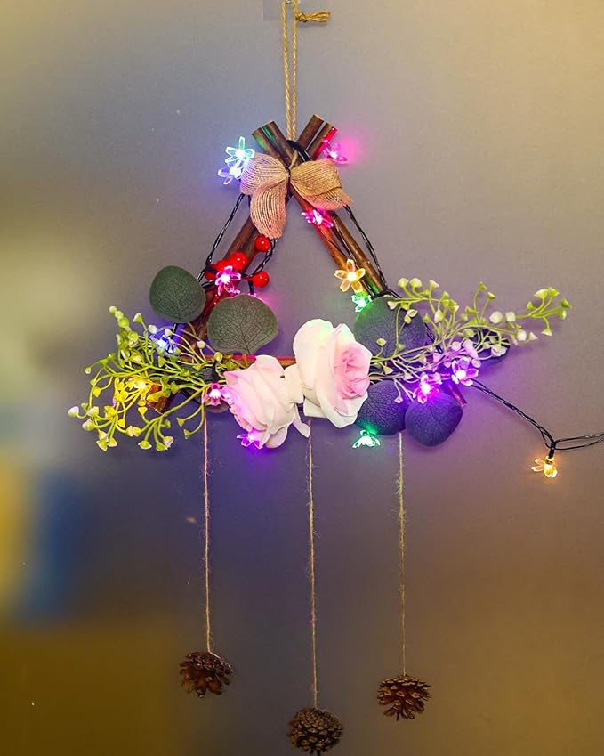 Pastel Flower String Lights Indoor Decorations, 33ft 100 LED USB Plug in - Image 5