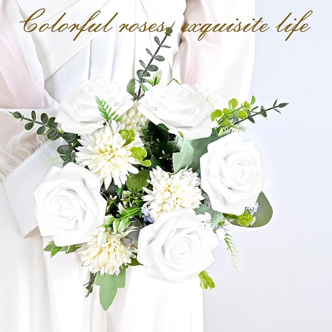 BLEUM CADE 36Pcs Artificial Flowers Fake Roses - Image 7