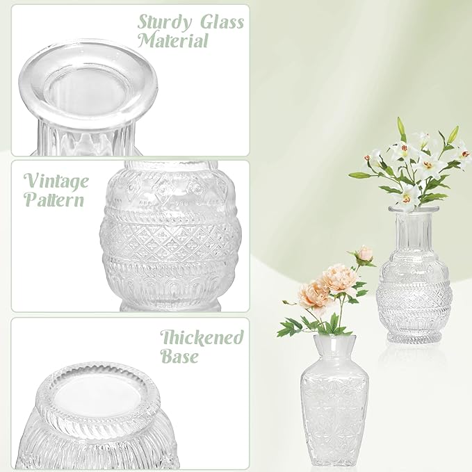 Set of 12 Glass Bud Vases-Small Vases - Image 3