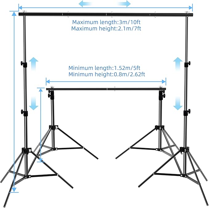 Backdrop Stand 10x7ft Photo Studio Background Stand Support System Backdrop - Image 4