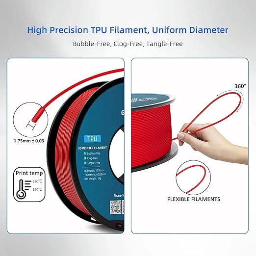 Geeetech TPU Filament 1.75mm, 95A Flexible 3D Printer Filament - Image 3