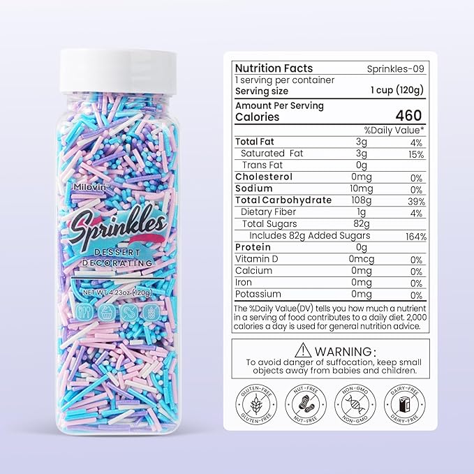 Edible Pastel Sprinkles for Cake Decorating, Jimmies Sprinkles, and Ice Cream - Image 2