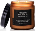M&SENSE Fireside Bourbon Jar Candle, 11.6oz Clean Soy Wax Up to 70 Hours Burn by MSENSE
