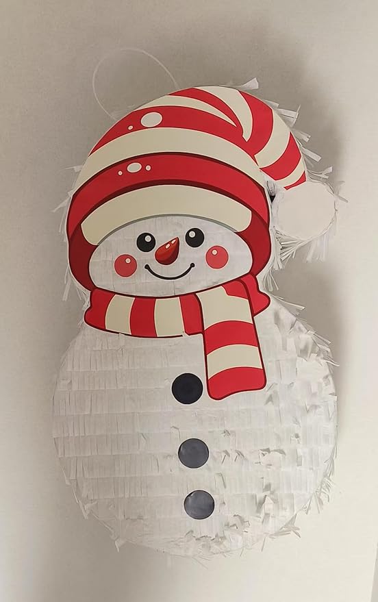 Snowman Pinatas Bundle with a Blindfold and a Bat, Mexican Theme Parties by Birchio