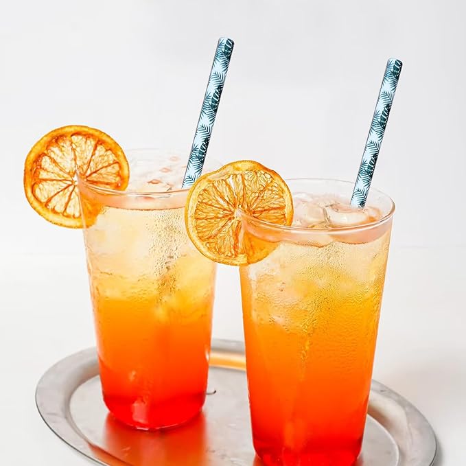 YAOSHENG Pink & Gold Paper Straws Disposable, 100% Biodegradable Multi-Pattern - Image 4