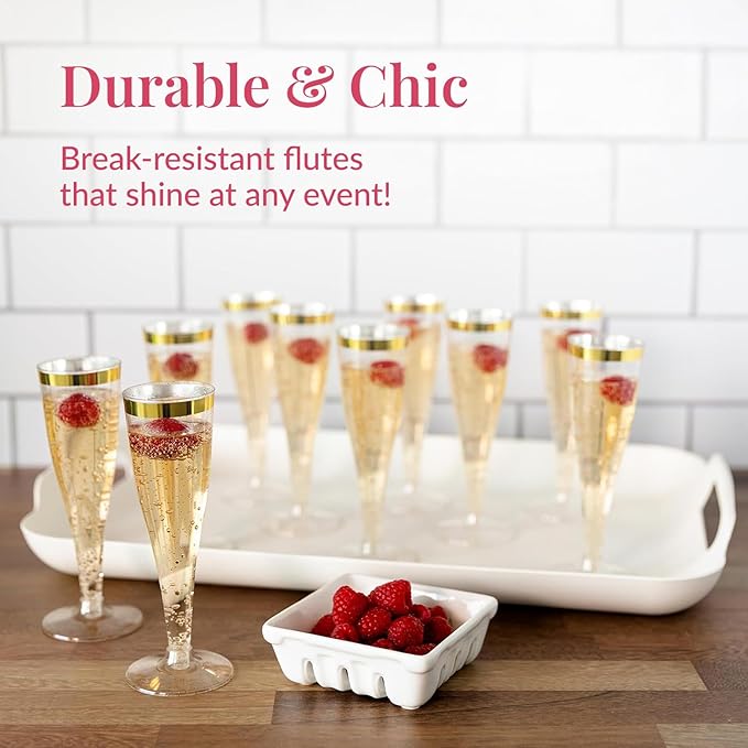 Prestee 48 Disposable Plastic Champagne Flutes - Image 7