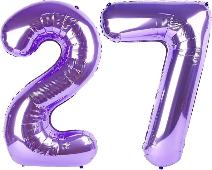 Purple Number 27 Balloon by Upgesy