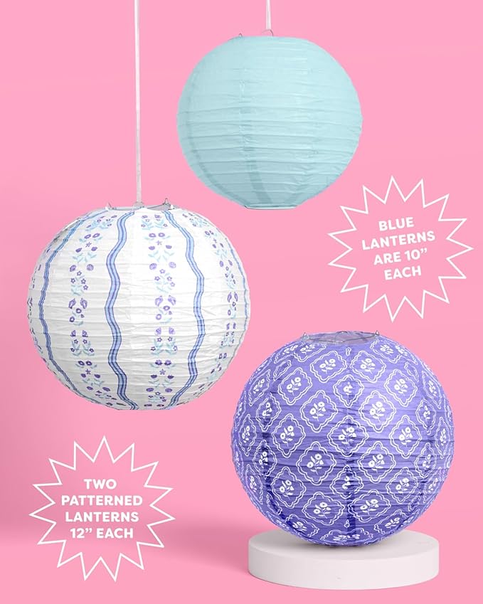 xo, Fetti Blue Coastal Paper Lanterns - Image 2