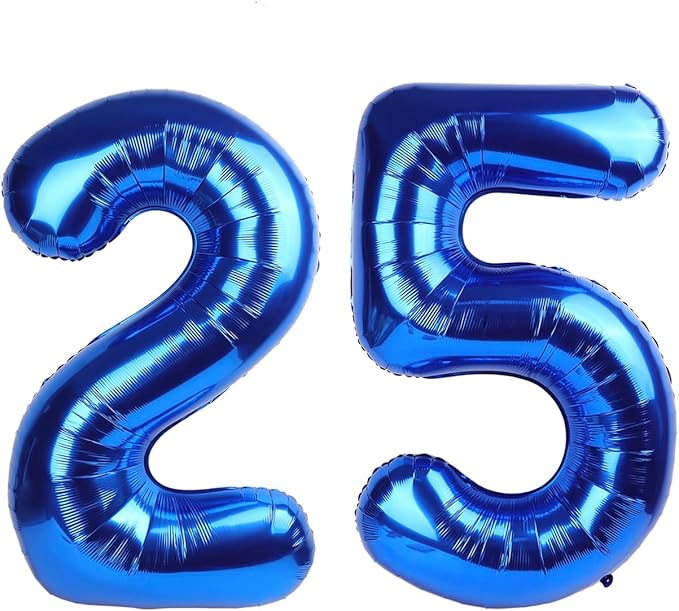 Big Mylar Navy Blue 25 Balloon 40 Inch, 25 Birthday Number Balloon Decorations by Upgesy