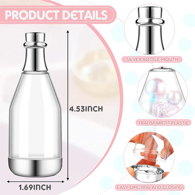 Cunhill 18 Pieces Mini Champagne Bottles Container Bulk Plastic Small Champagne - Image 2