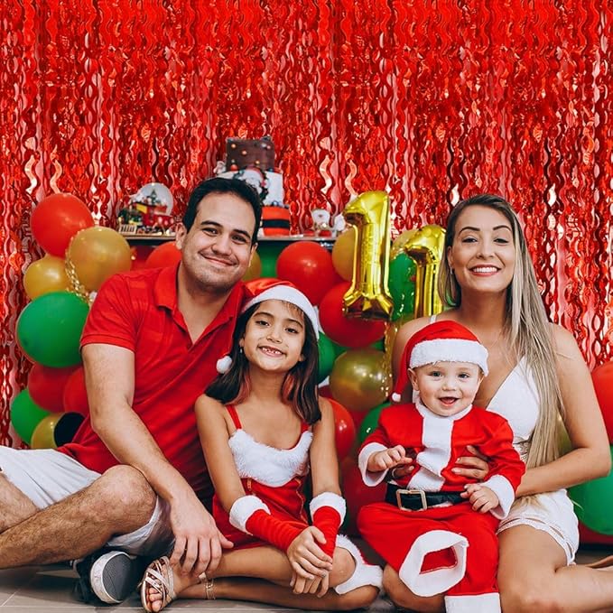 Red Curtains Tinsel Backdrop Foil Fringe Sonic Backdrop - Image 6
