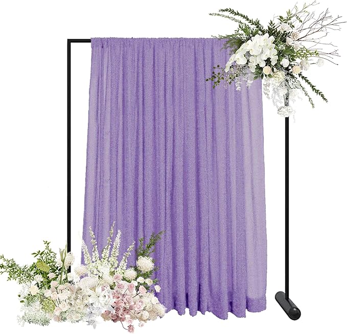 10x10FT Lavender Purple Metallic Sheer Spandex Backdrop, 1 Panel Glitter - Image 6