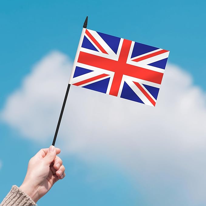 2 Pack UK Desk Flag Set, Britain Desktop Small Miniature Table Office Flag - Image 7
