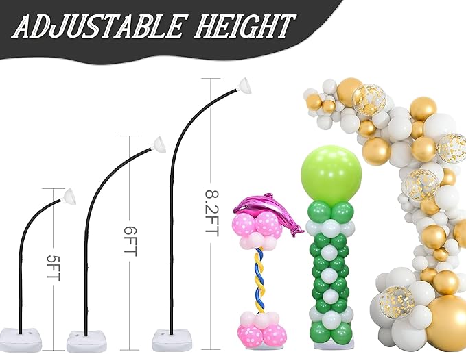 AerWo Balloon Arch Kit Stand, 8.2ft+6ft Half Arch Balloon Stand - Image 5