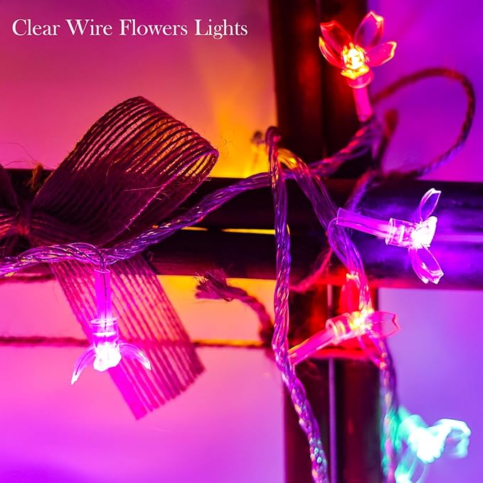 Flower Fairy String Lights, 33ft 100 LED Cherry Blossom Plug in Easter - Image 7