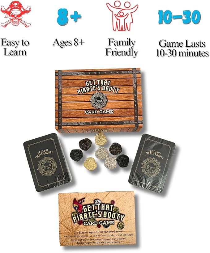 Get That Pirate's Booty Card Game, Fun 2-6 Player Family-Friendly Card Game - Image 3