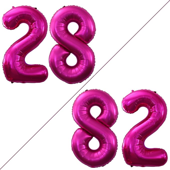 GOER Number 28 Balloons for 28th Birthday Party Decorations, 42 Inch Jumbo Foil by GOER