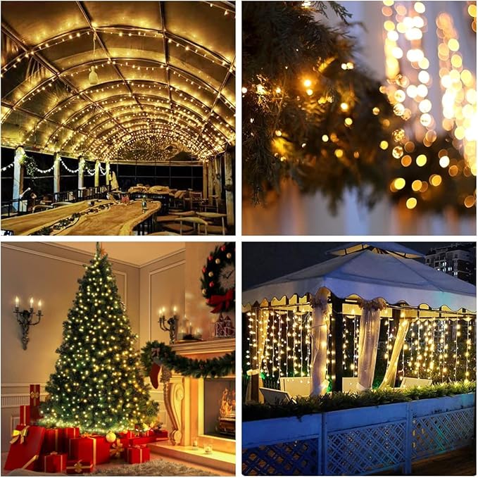 Vicloon Fairy Curtain Lights, Warm White LED 8 Mode 9.8x9.8Ft Waterproof - Image 6