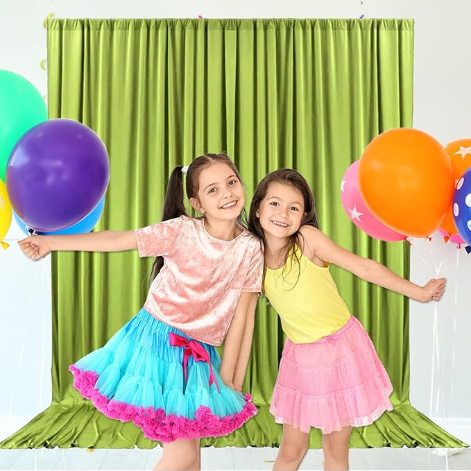 10ft x 10ft Olive Green Backdrop Curtains - Image 6