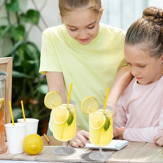 Solid Yellow Disposable Paper Drinking Straws 7.75 inch 100 Counts - Image 5