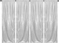 Silver Sequin Backdrop Curtains 4 Panels 2FTx8FT Wedding Photo Backdrop Glitter by WISPET