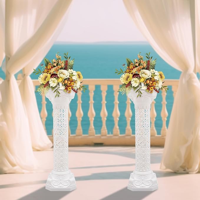 Roman Pillars Decoration Party Flower Pot Columns Set 2Pcs Decor Pedstal Stand - Image 2
