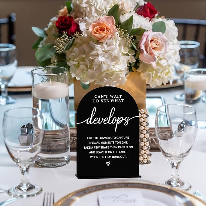 Acrylic Wedding Sign Can't Wait to See What Develops Sign - Image 2