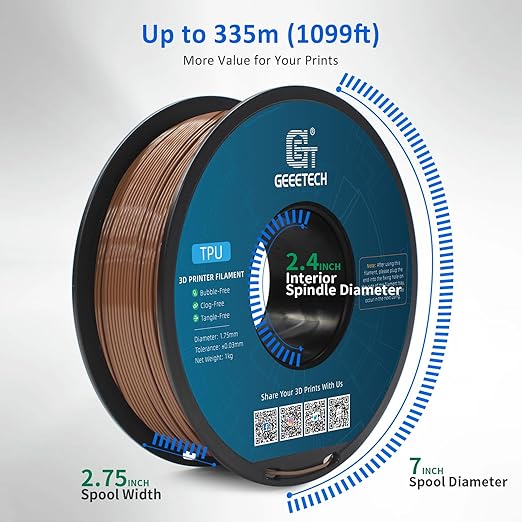 Geeetech TPU Filament 1.75mm, Shore 95A – Flexible 3D Printer Filament - Image 5