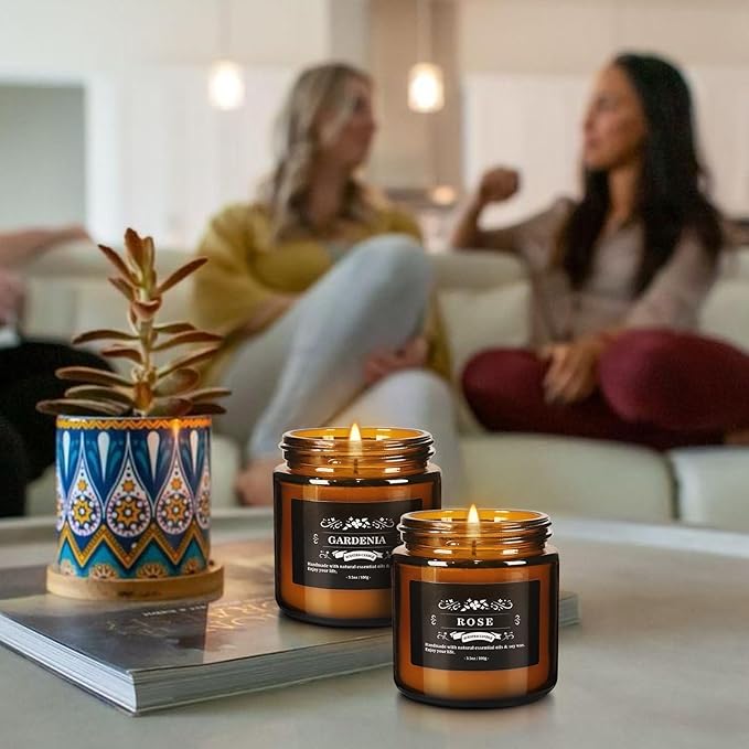 12 Pcs Scented Candles with Added Natural Essential Oils, Suitable - Image 3