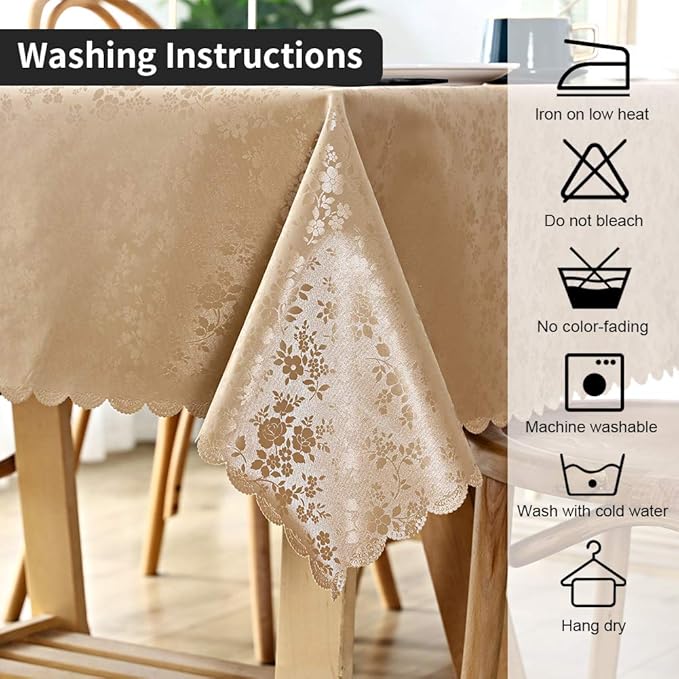 Smiry Rectangle Table Cloth, Waterproof Heavy Duty Vinyl Tablecloths, Wipeable - Image 6