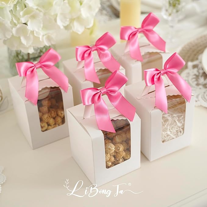 3.5" Hot Pink Bow Satin Pre-Tied Bows - Image 5