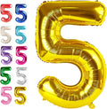 Large Gold 40 Inch Birthday Number 5 Balloon, Five 5th 15 25 35 50 55 Birthday by Upgesy