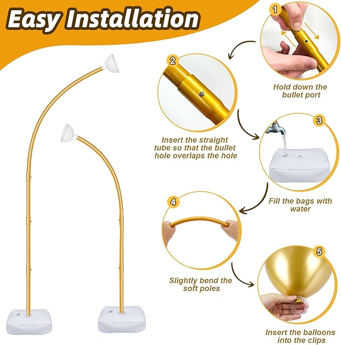 AerWo Balloon Arch Kit 8.2ft+6ft, Free Bending Top Curve Balloon Arch Frame - Image 4