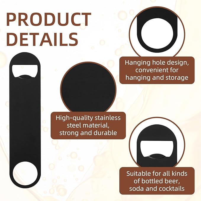 100 Pack Flat Beer Bottle Opener 7 inch Stainless Steel Flat Bottle Opener - Image 3